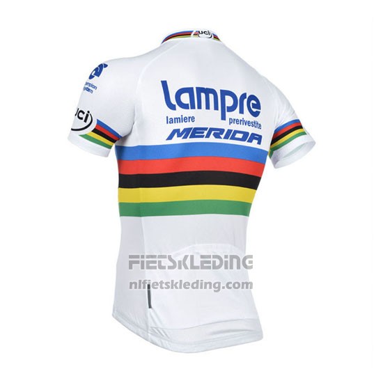2013 Fietskleding UCI Wereldkampioen Lider Lampre Merida Korte Mouwen en Koersbroek